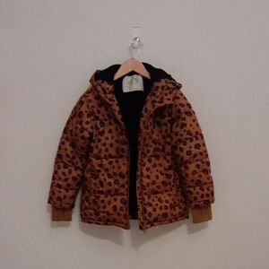 Leopard Print Girl's Size 6 Puffer Jacket